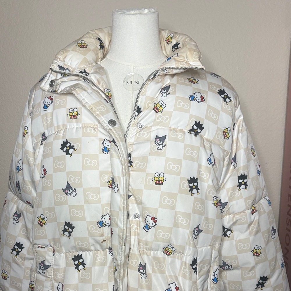 Forever 21 Cream Cartoon Print Bomber Jacket